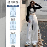 White Wide-Legged Jeans Women's Summer 2025 Trend With New High-Rise Loose Thin-Skinny Straight Pants