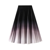Gradient Half-Body Skirt Women Spring And Autumn 2025 New Tight High Waist Thin 100 Folds Skirt Feel Long Skirt 0908