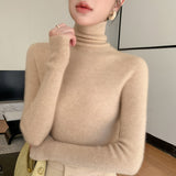 First-Line Ready-Up Seamless Wool Blending 2026 Autumn And Winter New Women's Short-Term Repair Pile Pile In The Bottom Of The Knitting Shirt