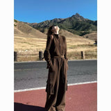 2026 Autumn New And A And A And A Small Fragrant Brown Top Broad Leg Pants Two Sets Of Women