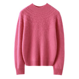 Wool Blended 2026 Autumn And Winter New Women's First-Line Ready-To-Wear Half-High-Necked Scribble Warm Knitted Bottom Sweater