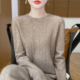 Line Ready-To-Wear Pure Wool 2026 Autumn And Winter New Women's Round Collar Short Hollow Twist Knitted Sweater