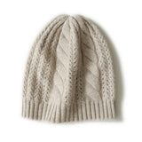 Cashmere 2026 Autumn And Winter New Women's High-End Pure Color Sesame Blossom Hollow Warm Fashion Knitting Leisure Head Hat
