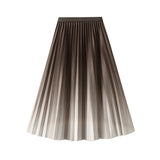 Gradient Half-Body Skirt Women Spring And Autumn 2025 New Tight High Waist Thin 100 Folds Skirt Feel Long Skirt 0908