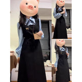 Fake Two College Style Long-Sleeved Dress Women Spring And Autumn 2026 New Teaching Interview Korean Style Wearing Suit