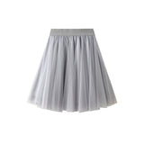 Half-Body Skirt Spring And Summer 2025 New Female Korean Version Of High-Rise Thin Short A-Character Mesh Dress Short Skirt A013