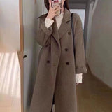 Small Senior Sense Loose Thick Coat 2026 Autumn And Winter New Hepburn Wind Long Hair Coat Woman
