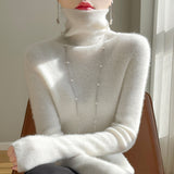 Wool Blended 2026 Autumn And Winter New Women's First-Line Ready-Up Pile High-Collar High-Collar To Keep Warm Knitted Bottom Sweater