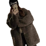 Lazy-Sensitive Lamb Fur Fur In One Environmental Protection Fur Coat Women's Long-Term Autumn And Winter Loose Fur Coat