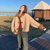 Fur Can Wear Two Sides Of Lamb Wool Coat Girl Small Fashion Temperament Thick Short Leather Velvet Top