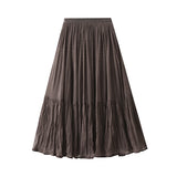 French Retro Folded Fairy Net Yarn Half-Dress Skirt Dress Autumn 2025 High-Rise Slim Long Skirt 8957
