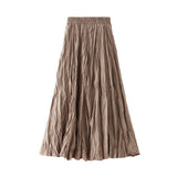 Folded Folded Skirt Half Skirt Autumn And Winter Girl A Word Long With Sweater Winter Skirt Wrinkled Winter Skirt 8862
