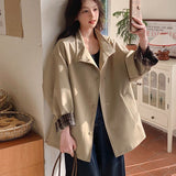 Kis Color British Style Style Stitched Wind Jacket Women 2025 Early Autumn New High-End Collar Top