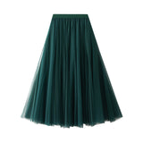 New Long Yarn Skirt Half Dress Girl Autumn And Winter High Waist Long Net Yarn Skirt 100 Folding Skirt A Skirt Fairy Dress 8859