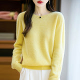 Support Quality Inspection Seamless 100% Pure Wool 2026 Line Ready-On-Line Autumn And Winter New Round Collar Knitted Bottom Sweater