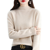 Wool Blending 2026 Autumn And Winter New Women's Half-High Collar Simple And Short-Term Warm Knitted Bottom Sweater