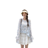 Dopamine Star-Print Hooded T-Shirt For Women 2025 Summer New Niche Leisure Loose Thin Sunscreen Top