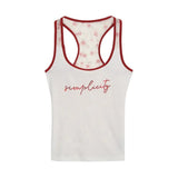 Spice Girl Letter Sling Small Vest Woman Summer Wear Design Repair Holiday Style Sleeveless Top