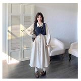French Temperament Wearing A Denim Vest Dress Suit 2026 Autumn New Shirt Dress Super Fire Two Sets