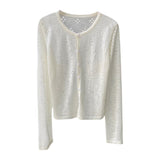 2026 Summer Sling Skirt With A Thin New Knit Shirt Female Hollow Hooded Coat