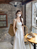 French White Sleeveless Vest Dress Women's Summer New High-End Temperament Square Leniour Skirt