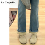 Light Blue Straight Jeans Women 2025 Autumn And Winter Trend With New Plus Velvet High Waist Narrow Version Of Broad Leg Dredged