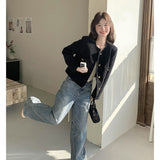 French High-End Black Fragrant Coat Woman 2025 Autumn New Small Small Look Short Top