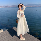 Tea Break French White Dress Women's Early Spring 2025 New Gentle Style Art Retro Super Fairy Fairy Dress