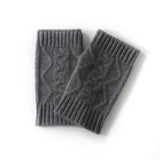 2026 Autumn And Winter Cashmere New Women Warm Thick And Cold Leakage Finger Sesame Flower Retro Coarse Knitted Gloves
