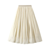 Silk Sensing Temperament Half-Dress Girl Slimming Long A-Shaped Skirt Flowing Summer Egan Yarn Skirt 9818