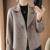 Double-Sided Coat Woman Spring Autumn New Short Coat Small Long-Sleeved Suit Trendy Fur Coat