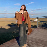 Fur Can Wear Two Sides Of Lamb Wool Coat Girl Small Fashion Temperament Thick Short Leather Velvet Top