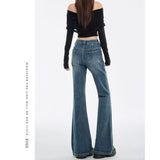 Vintage Blue Tud Jeans Women Autumn New 2025 Babes Thin Not Tug Tug Thighs