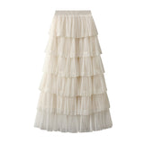 Net Yarn Half Skirt Long Girl 2025 New Spring And Autumn Super Fairy Layer Cake Skirt Skirt Over The Knee Dress 0902