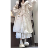 Sweet Little Hair Spliced Hair Coat Women's Winter 2025 New Loose Long Hooded Coat