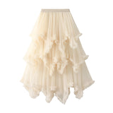Irregular Net Yarn Cake Half-Dress In Long High-Waisted Thorny Fairy Dress Dress 1279