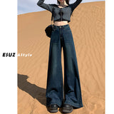 Black Wide-Legged Jeans Women's 2025 New High-Waisted Loose-Fitting Leg Horn Trousers Thin