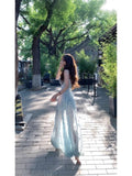 Gentle Wind And Snowflake Hanging Dress Suit Women's Summer Thin Sunscreen Cardigan Hottie Waist Long Skirt