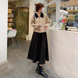 Autumn And Winter French Coffee Umbrella Skirt Half Dress Girl Winter High Waist Thick A Word Big Umbrella Skirt Autumn Dress Half Skirt