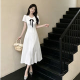 French First Love Doll Collar Giant Good-Looking Dress Women Summer College Style Gentle White Short-Sleeved Temperament Long Dress