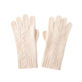 Cashmere 2026 Autumn And Winter New Men's And Women Retro Twist Flowers Thicken Warm Gloves Outdoor Riding Knitted Gloves