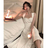 White Cross-Banded Sling Dress Women's Summer 2026 New Temperament Gentle Wind To Show Thin Neck Dress