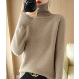 Wool Blended 2026 Autumn And Winter New Women's Loose High-Collar High-Necked Short-Colored Shoulder Thick Sweater Bottom Knitted Shirt