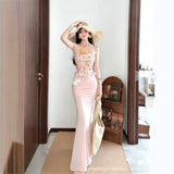Holiday Style Suit Women's Summer Dopamine Beauty Temperament Yellow Print Blouse Mesh Yarn Bag Hip Skirt