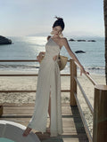 Sanya Seaside Holiday Dress 2026 New Summer White Sling Sling Temperament Slim Skinny Dress