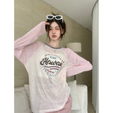 Sleeve Long-Sleeved Sunscreen T-Shirt Women's Summer New Korean Letter Print Bumps In The Long-Term Top Tide