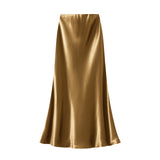 Temperament Pressure Folded Bare-Faced Fishtail Half-Dress Girl Spring Hanging Thin Bag-Butbice Long Dress 9836