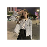 Small Fragrant Wind Coarse Flowers Coat Autumn And Winter 2025 New Temperament Trough Short Street Long-Sleeved Top Women's Clothing