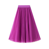 Luxury Fairy Atmosphere Swing Net Yarn Half-Dress Woman 2025 Spring Thin And Flowing Medium Long Folded Dress D9802