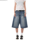 Denim Trousers Retro Broad Legs Daily Leisure Five-Point Trousers Women's Summer Trend New Loose Straight Shorts
